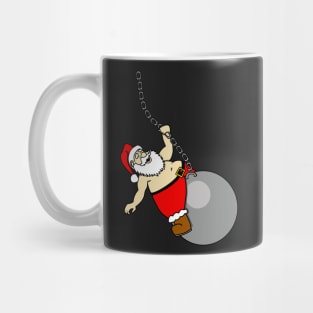 Santa on his Wrecking Ball Mug